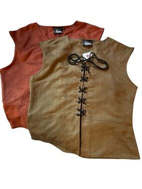 The Pirate Dressing Sueded Fabric Medieval Pirate Unisex Lace-Up Vest NWT